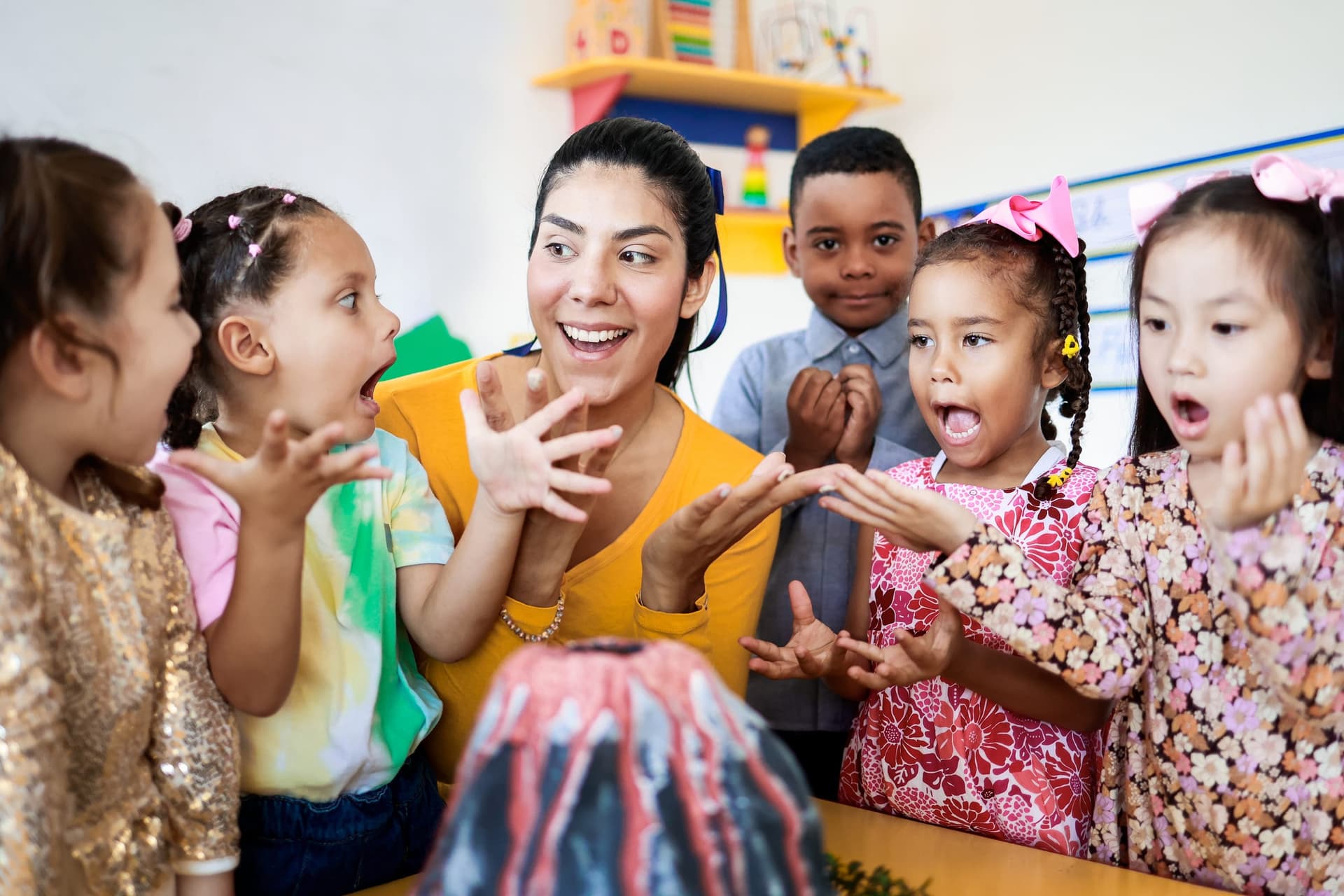 BCBA behavior analyst working with a child in a school classroom setting in Miami